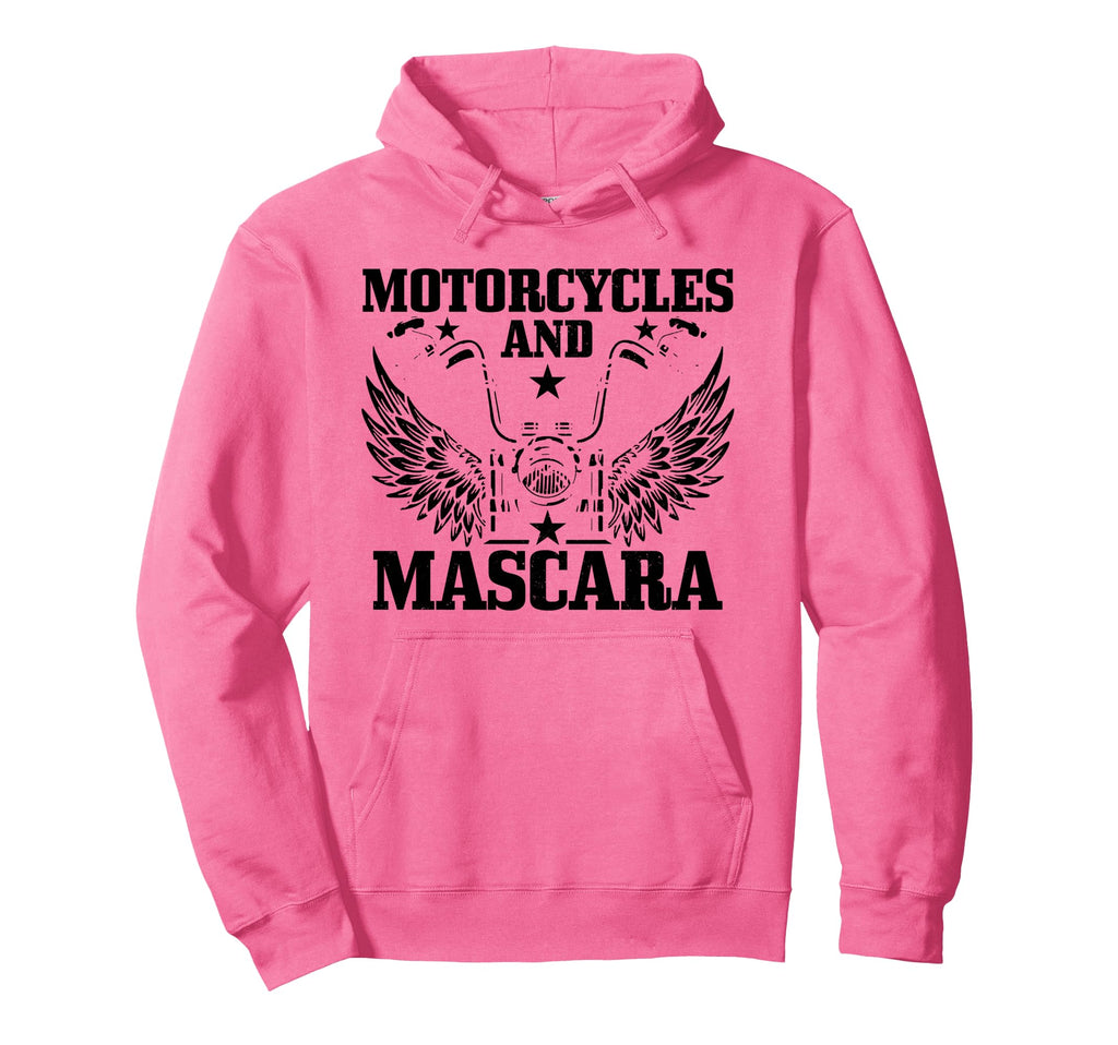Motorcycles And Mascara Biker Funny Biker Hoodie - Custom Art Print Unisex - T-Shirt, Sweatshirt, Hoodie
