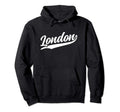 London England Cursive 1970S Swoosh Hoodie - Aesthetic Graphic Men Women - T-Shirt, Sweatshirt, Hoodie
