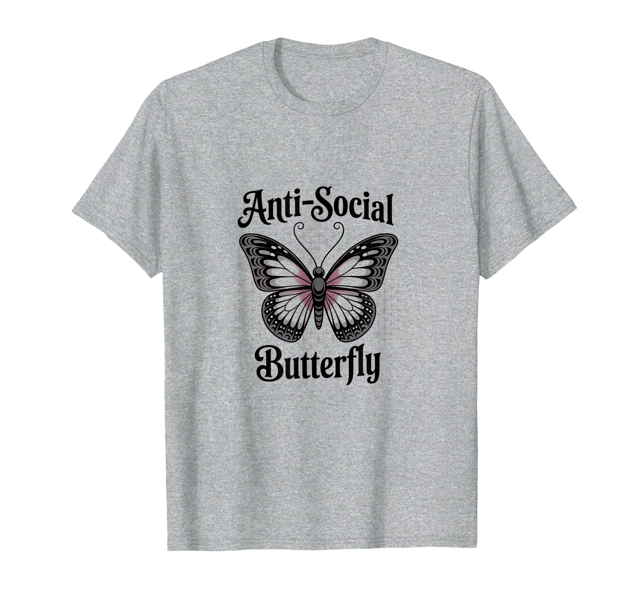 Gothic Butterfly Antisocial T-Shirt - Custom Art Print for Adults - T-Shirt, Sweatshirt, Hoodie