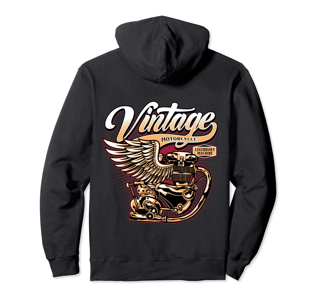 Oldschool Biker Motorcycle Hoodie - Casual Everyday Wear for Adults - T-Shirt, Sweatshirt, Hoodie