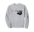 Distressed Heartbeat Sloth Animal Sweatshirt - Unique Graphic Men Women - T-Shirt, Sweatshirt, Hoodie