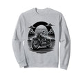 Black And White Motorcycle Sunset Sweatshirt - Novelty Apparel Men Women - T-Shirt, Sweatshirt, Hoodie