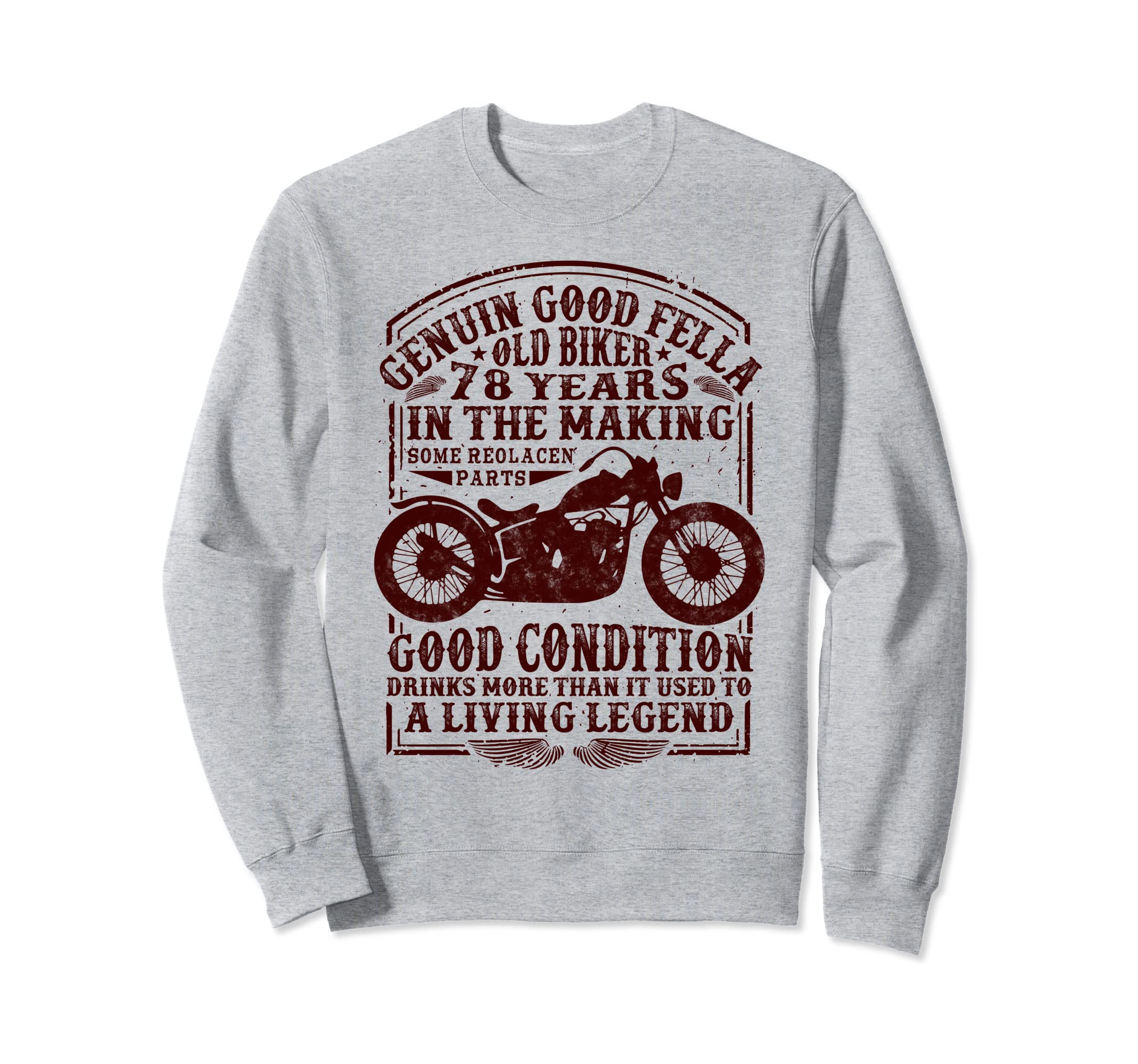 78 Years Old Biker Birthday Sweatshirt - Custom Art Print Unisex - T-Shirt, Sweatshirt, Hoodie