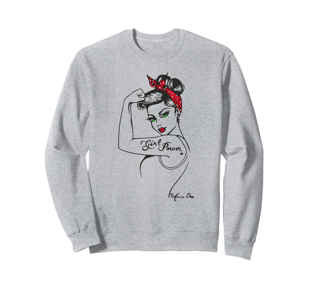 Pin Up Power Feminist Art Sweatshirt - Custom Art Print Unisex - T-Shirt, Sweatshirt, Hoodie