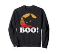 Boo Eighties Cat Distressed Sweatshirt - Fun Novelty Design Unisex - T-Shirt, Sweatshirt, Hoodie