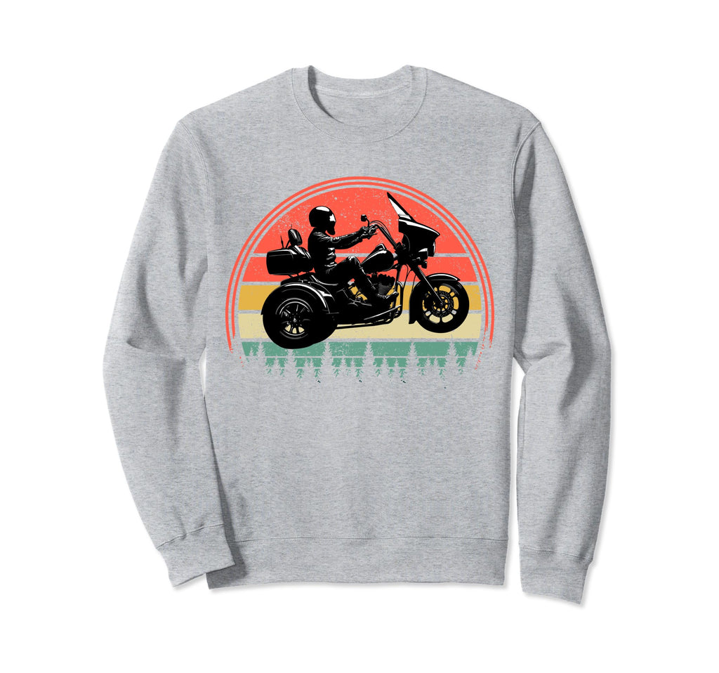 Trike Biker Motorcycle Trike Silhouette Sweatshirt - Unique Graphic Unisex - T-Shirt, Sweatshirt, Hoodie