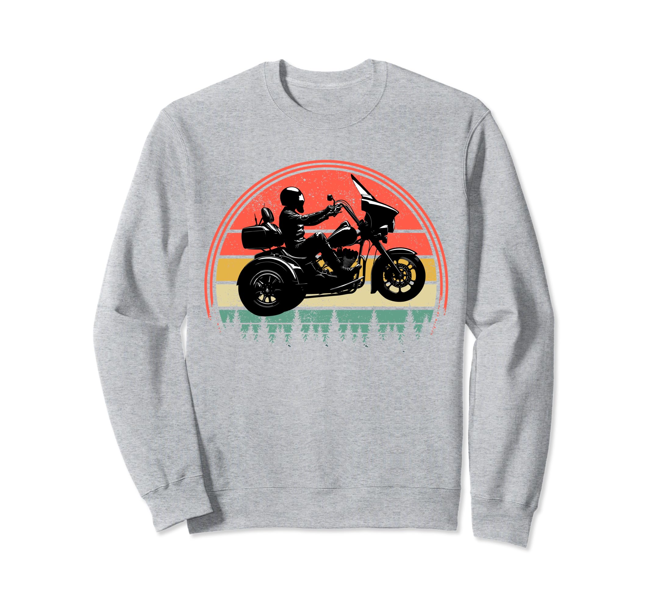 Trike Biker Motorcycle Trike Silhouette Sweatshirt - Unique Graphic Unisex - T-Shirt, Sweatshirt, Hoodie