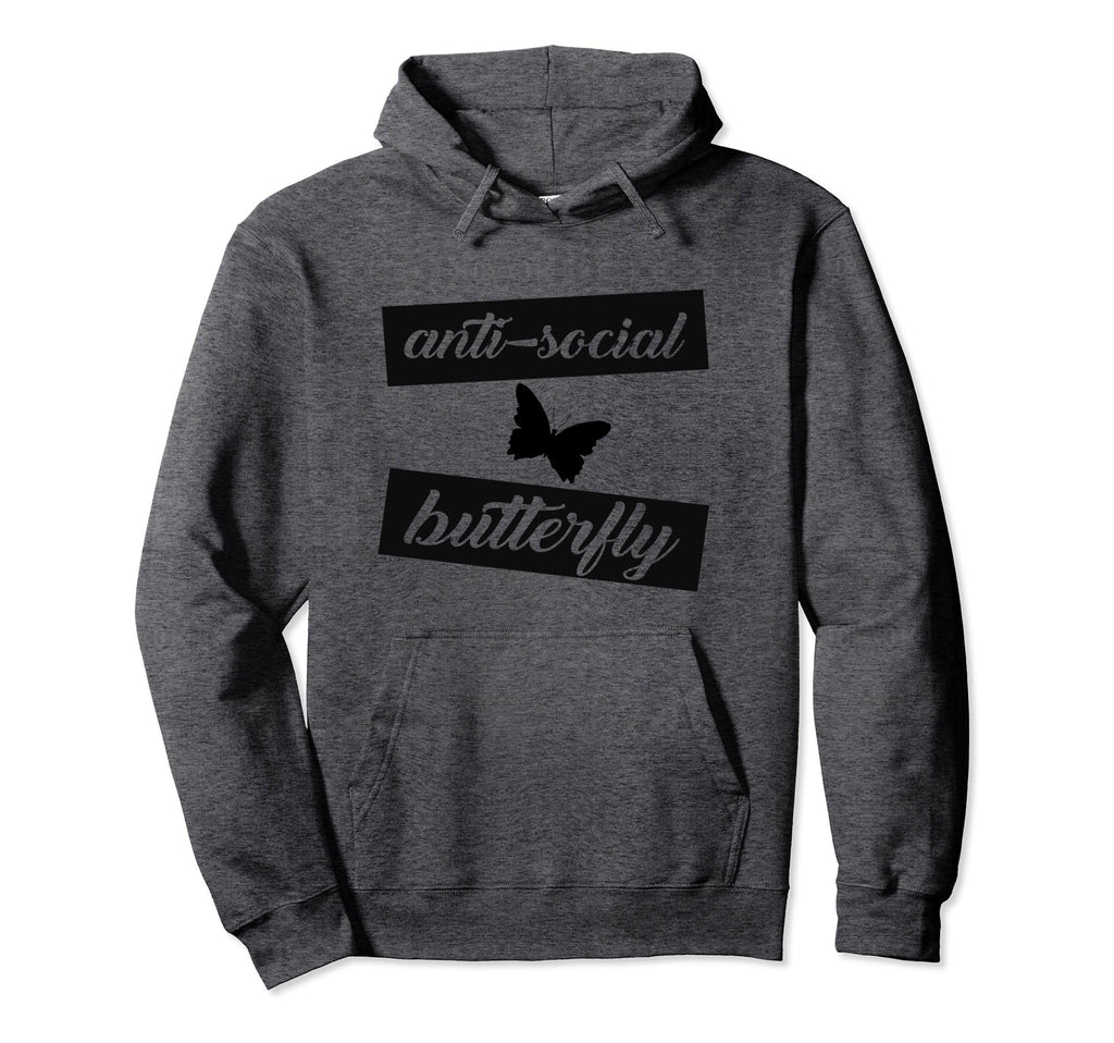 Anti Social Butterfly Lovers Unique Gift Hoodie - Aesthetic Graphic Unisex - T-Shirt, Sweatshirt, Hoodie