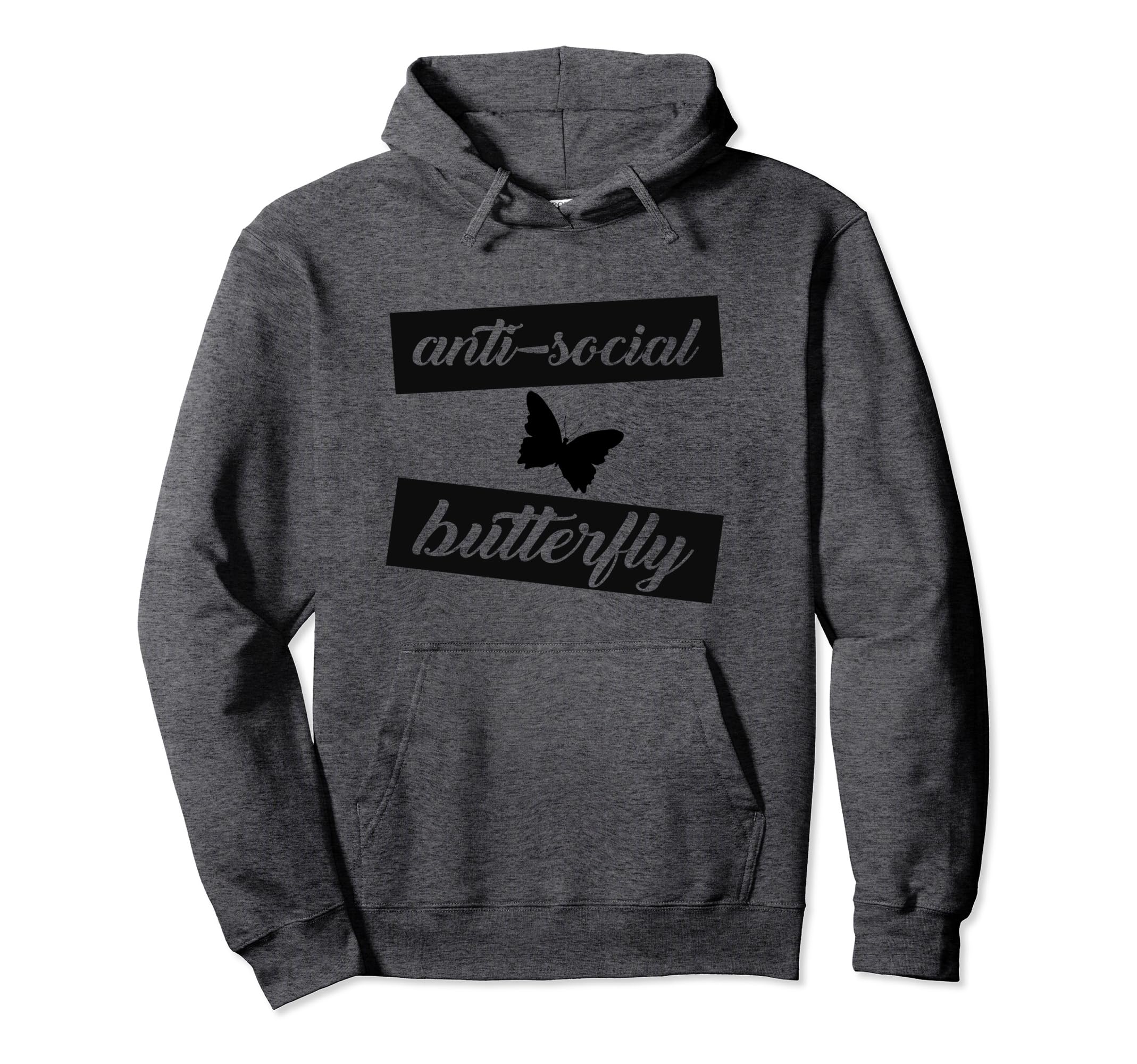 Anti Social Butterfly Lovers Unique Gift Hoodie - Aesthetic Graphic Unisex - T-Shirt, Sweatshirt, Hoodie