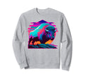 Vaporwave Synthwave Bison Sweatshirt - Fun Novelty Design for Adults - T-Shirt, Sweatshirt, Hoodie