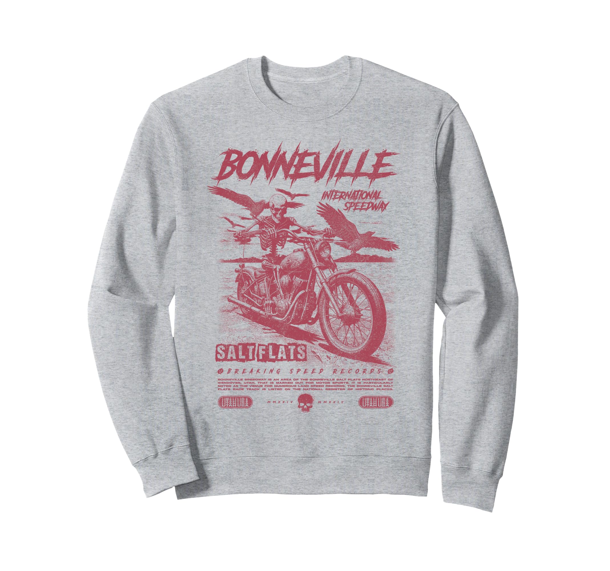 Bonneville Salt Flats Motorcycle Racing Sweatshirt - Unique Graphic Unisex - T-Shirt, Sweatshirt, Hoodie