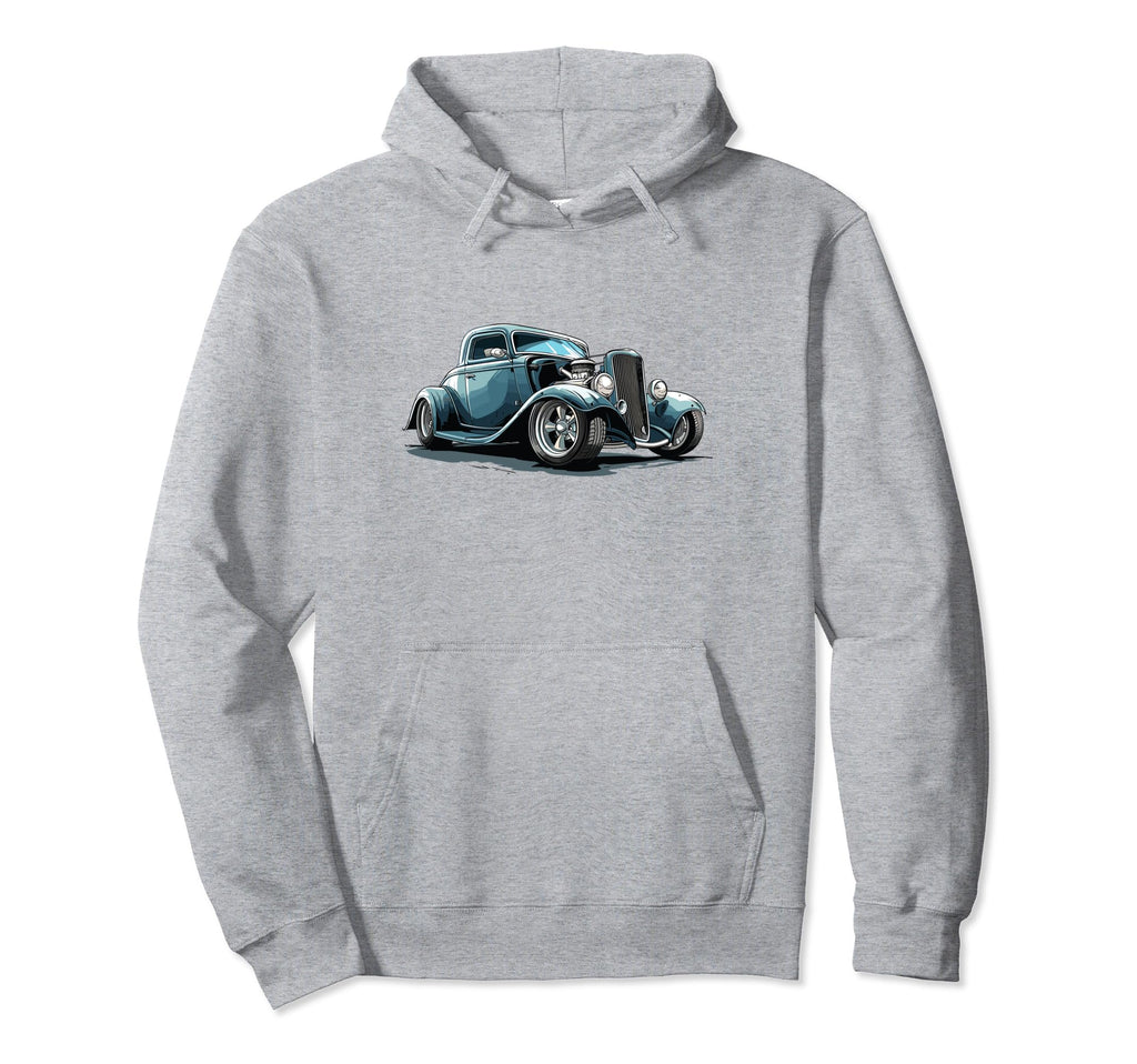 Hotrod Car Illustration Hotrod Hoodie - Fun Novelty Design Men Women - T-Shirt, Sweatshirt, Hoodie