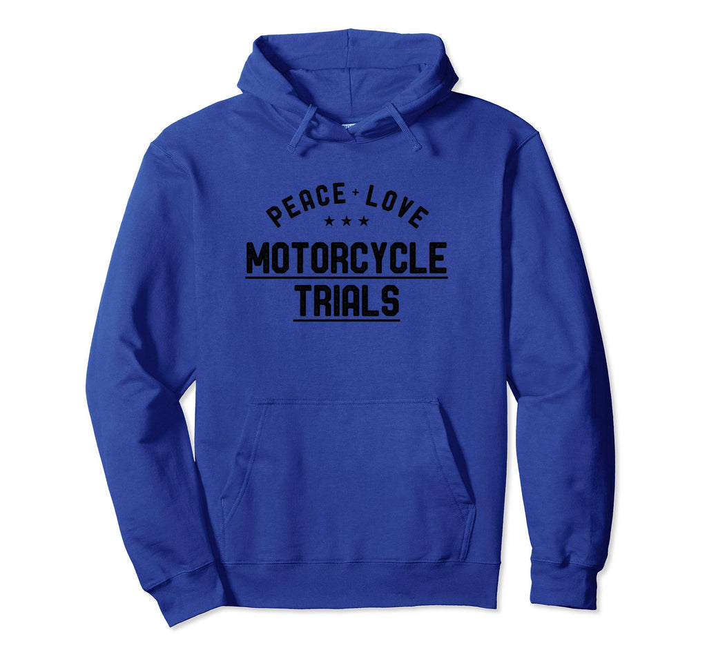 Peace Love Motorcycle Trials Hoodie - Unique Graphic Men Women - T-Shirt, Sweatshirt, Hoodie