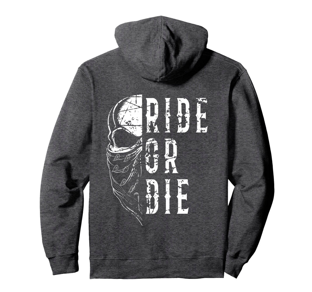 Ride Or Die Biker Motorcycle Skull Hoodie - Aesthetic Graphic for Adults - T-Shirt, Sweatshirt, Hoodie