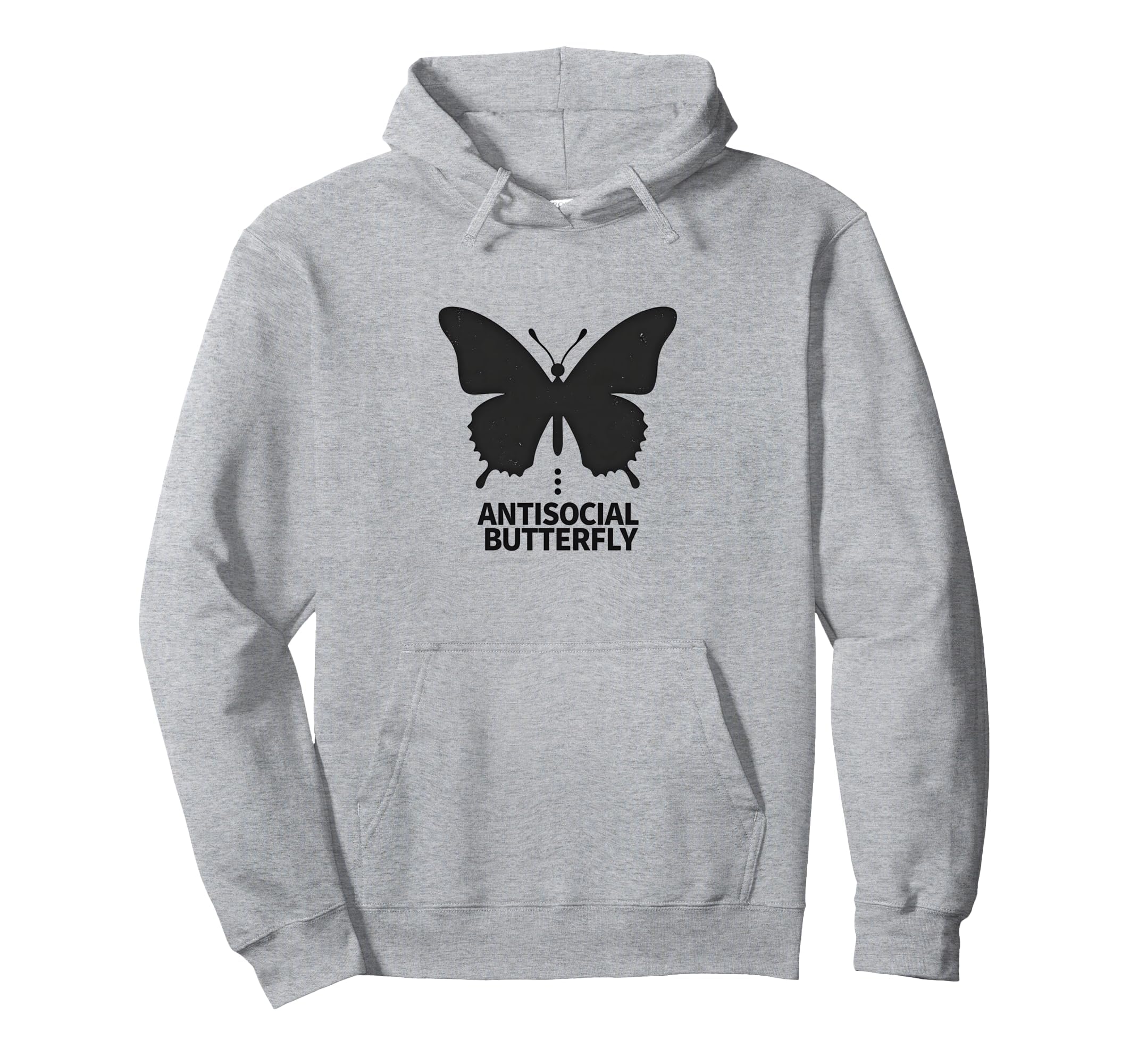 Antisocial Butterfly Minimalist Hoodie - Aesthetic Graphic for Adults - T-Shirt, Sweatshirt, Hoodie