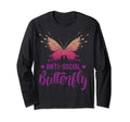 Anti Social Butterfly Unique Asocial T-Shirt - Minimalist Print for Adults - T-Shirt, Sweatshirt, Hoodie