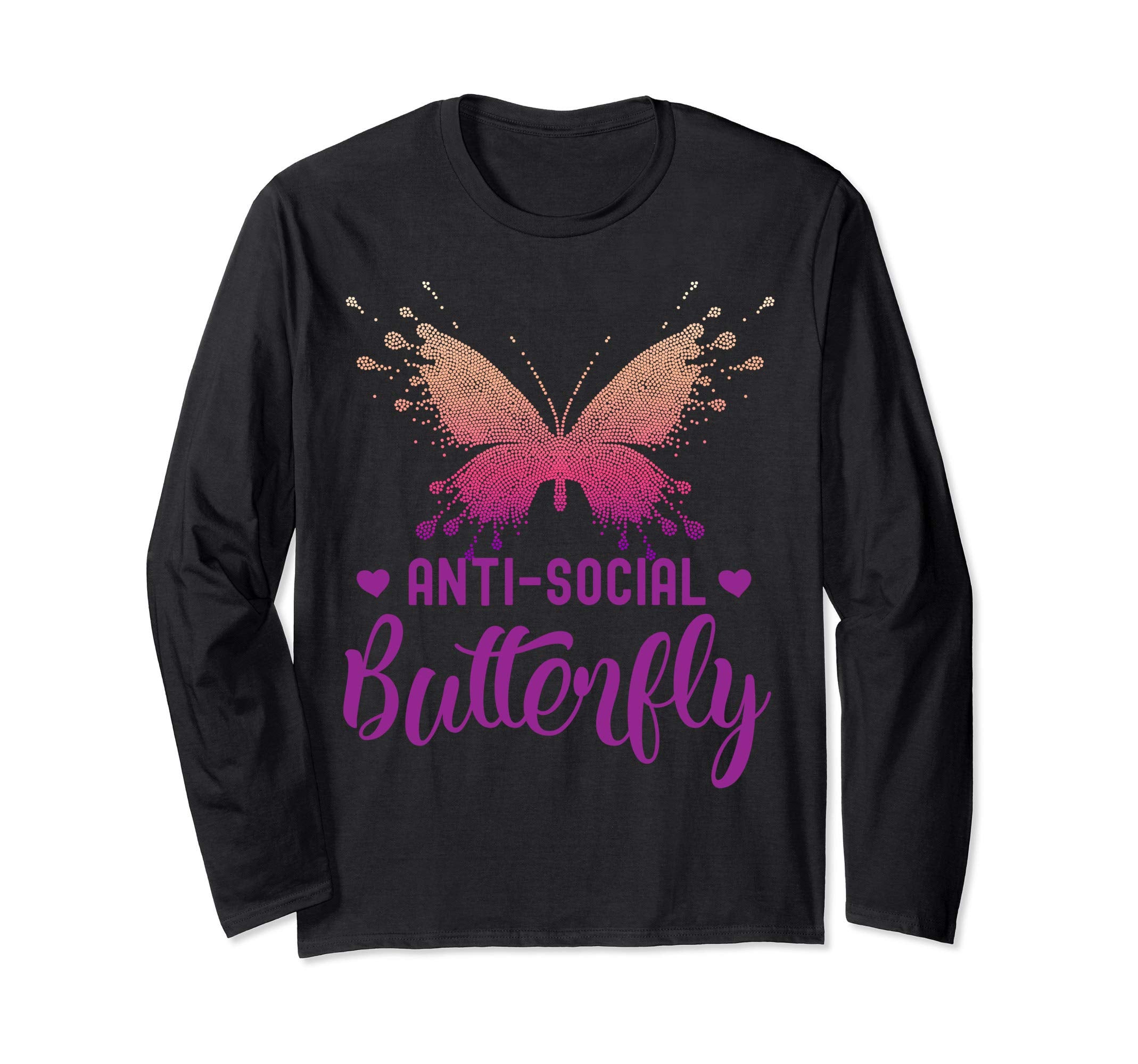 Anti Social Butterfly Unique Asocial T-Shirt - Minimalist Print for Adults - T-Shirt, Sweatshirt, Hoodie