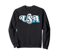 Usa Typography Patriotic 4Th July Sweatshirt - Minimalist Print Men Women - T-Shirt, Sweatshirt, Hoodie