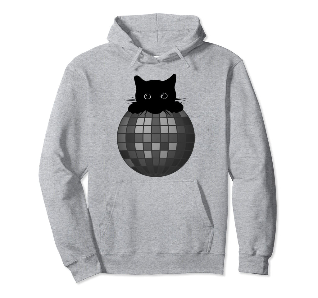 Aesthetic Disco Ball Gothic Black Cat Hoodie - Streetwear Style for Adults - T-Shirt, Sweatshirt, Hoodie