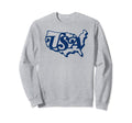 Usa Map Typography Patriotic 4Th July Sweatshirt - Graphic Print for Adults - T-Shirt, Sweatshirt, Hoodie