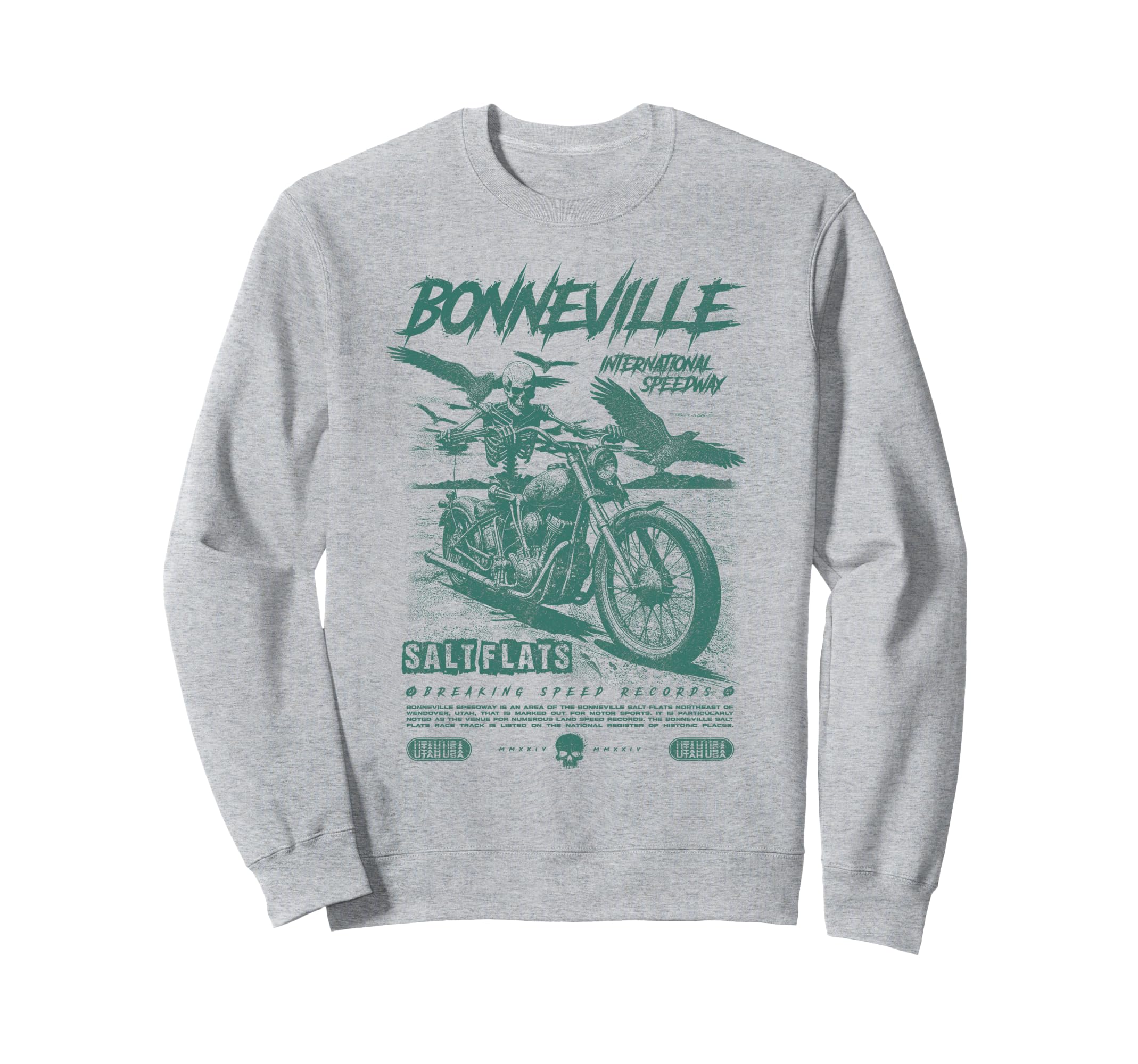 Bonneville Salt Flats Motorcycle Sweatshirt - Graphic Print for Adults - T-Shirt, Sweatshirt, Hoodie