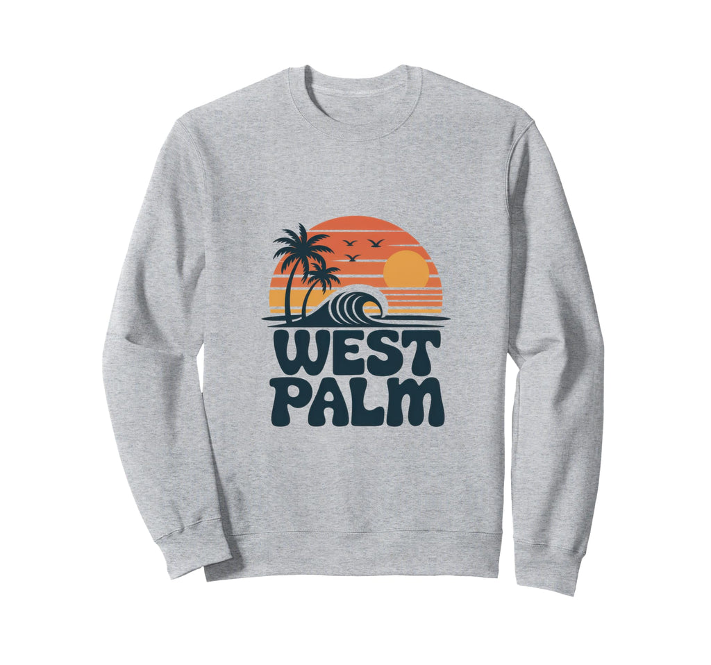 Palm Tree Vacation West Palm Sweatshirt - Fun Novelty Design for Adults - T-Shirt, Sweatshirt, Hoodie
