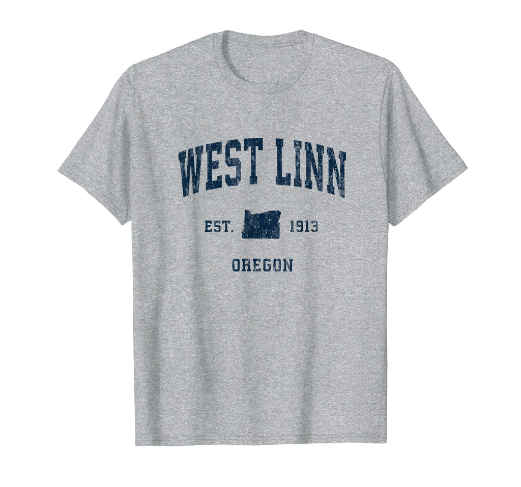 West Linn Oregon Or Athletic Navy T-Shirt - Unique Graphic for Adults - T-Shirt, Sweatshirt, Hoodie