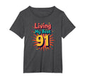 Living My Best 91 Birthday Gift T-Shirt - Novelty Apparel Unisex - T-Shirt, Sweatshirt, Hoodie