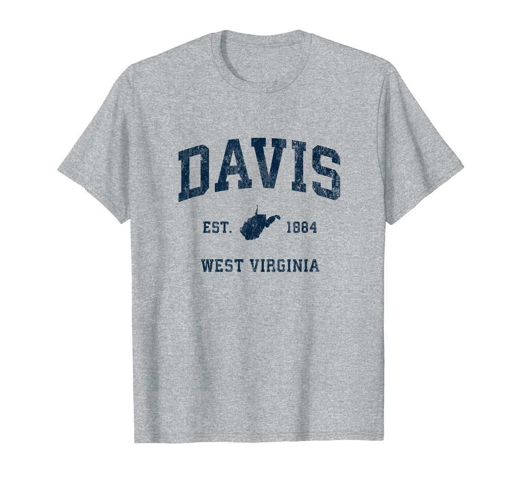 Davis West Virginia Wv Athletic Navy T-Shirt - Graphic Print Men Women - T-Shirt, Sweatshirt, Hoodie