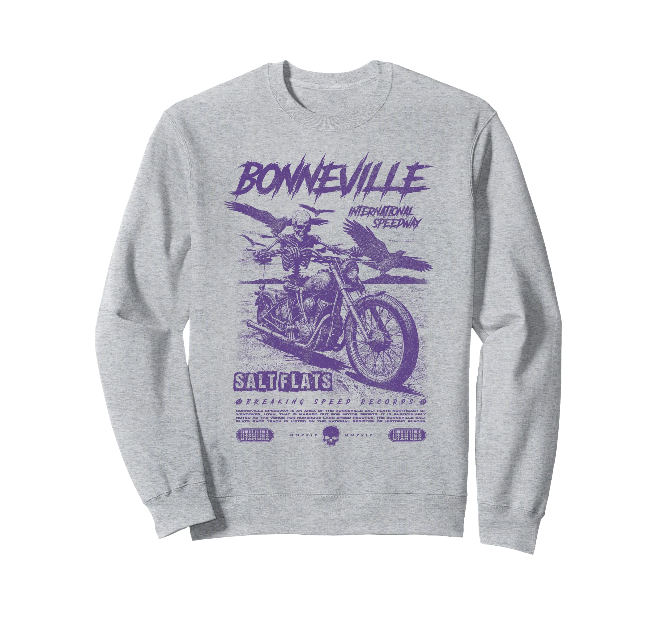 Bonneville Salt Flats Motorcycle Sweatshirt - Trendy Graphic Men Women - T-Shirt, Sweatshirt, Hoodie