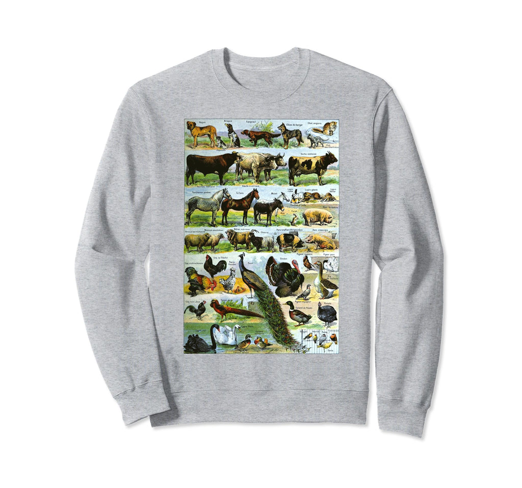 French Domestic Animals Sweatshirt - Minimalist Print Men Women - T-Shirt, Sweatshirt, Hoodie