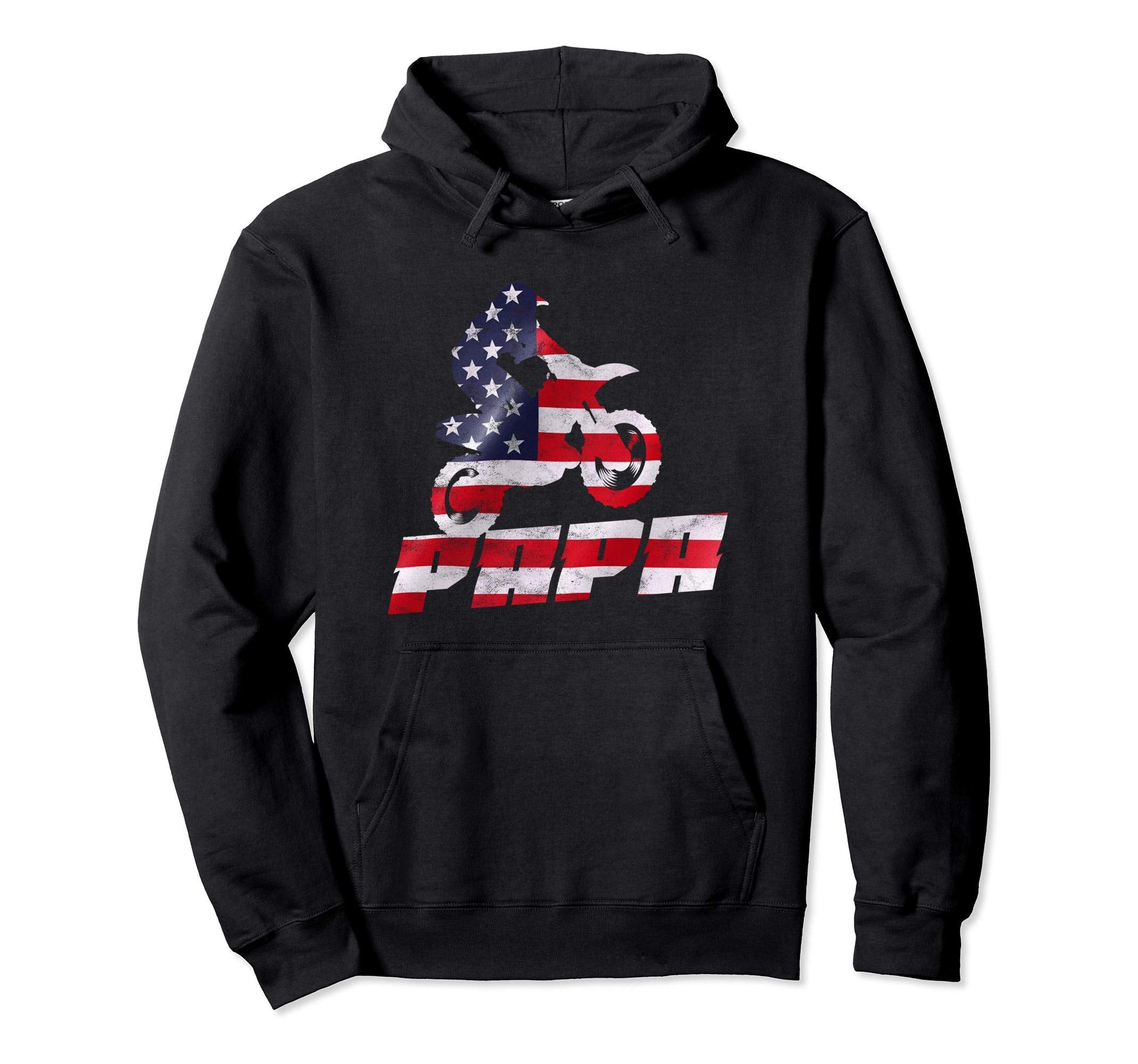 American Flag Motocross Papa Gift Hoodie - Aesthetic Graphic Men Women - T-Shirt, Sweatshirt, Hoodie