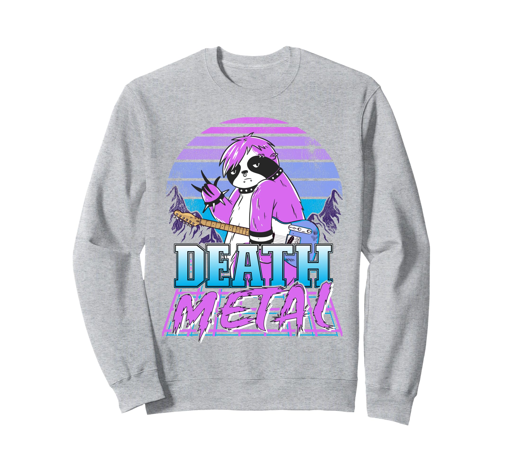 Retrowave Pastel Goth Sloth 80S Sweatshirt - Graphic Print Unisex - T-Shirt, Sweatshirt, Hoodie