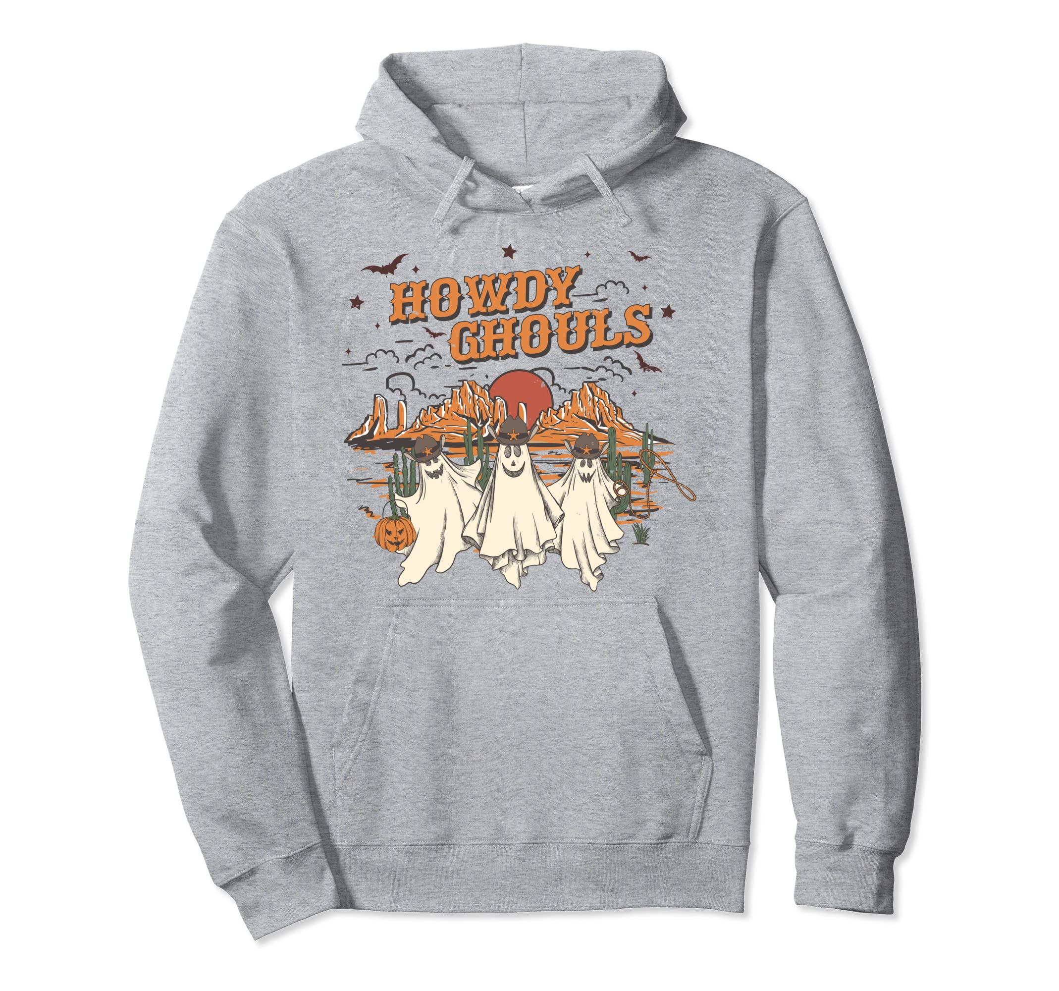 Howdy Ghouls Western Halloween Hoodie - Minimalist Print Men Women - T-Shirt, Sweatshirt, Hoodie