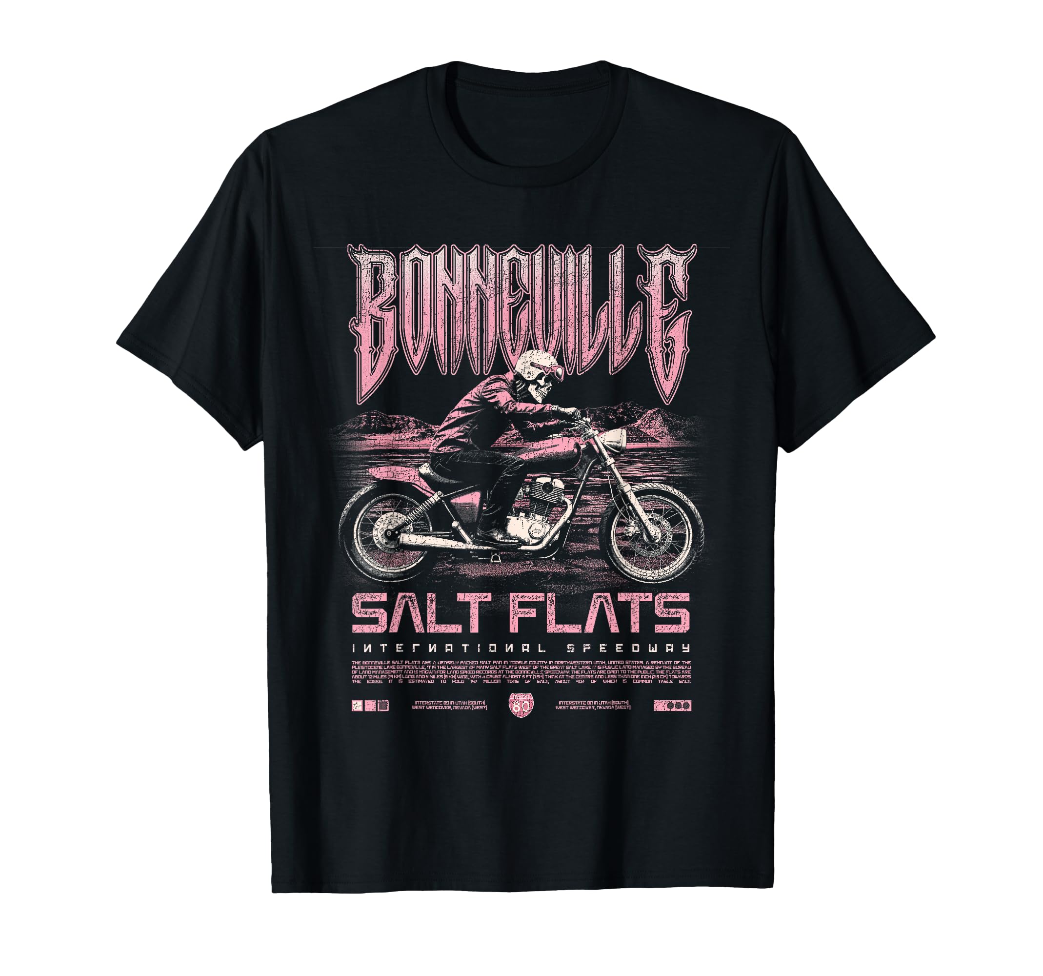 Bonneville Salt Flats Motorcycle T-Shirt - Streetwear Style for Adults - T-Shirt, Sweatshirt, Hoodie