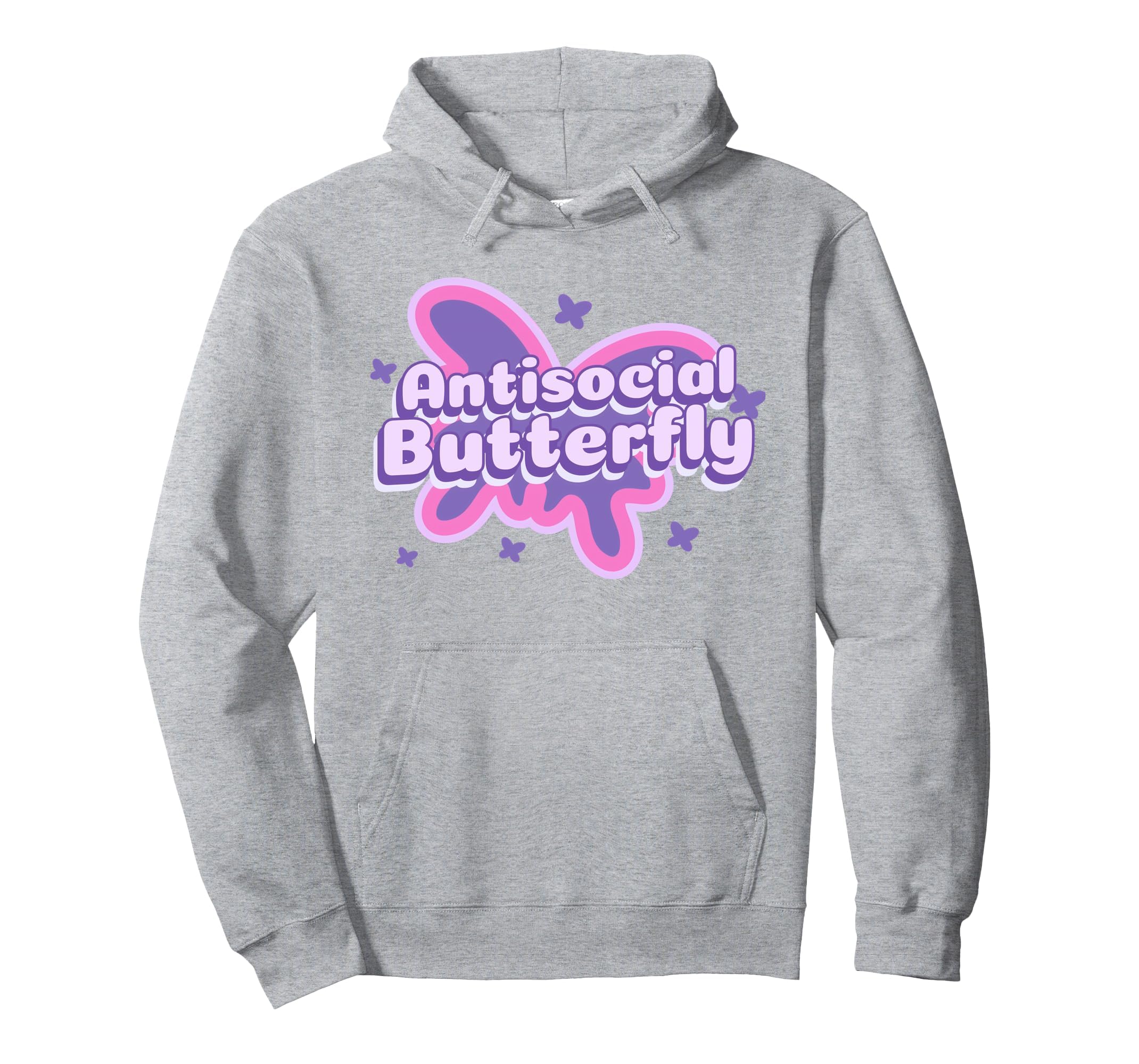 Antisocial Butterfly Funny Social Hoodie - Casual Everyday Wear for Adults - T-Shirt, Sweatshirt, Hoodie