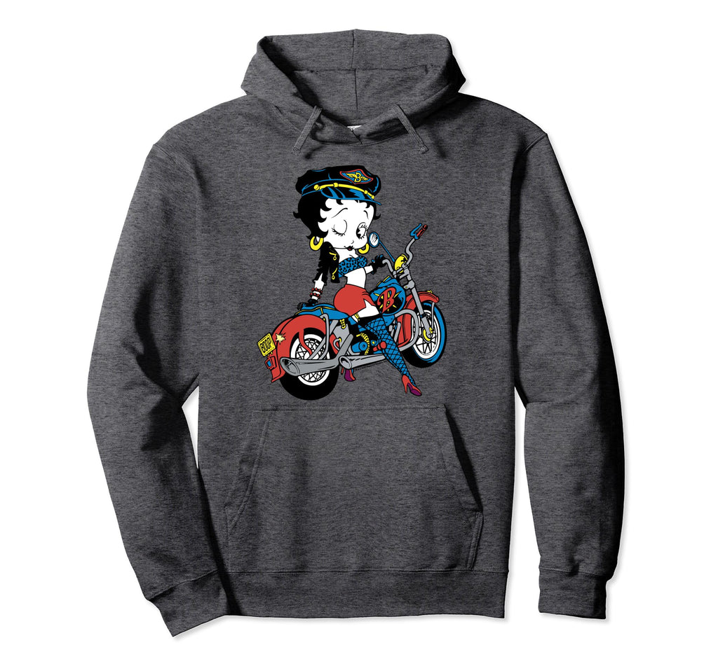 Betty Boop Biker Babe Color Pop Hoodie - Custom Art Print for Adults - T-Shirt, Sweatshirt, Hoodie