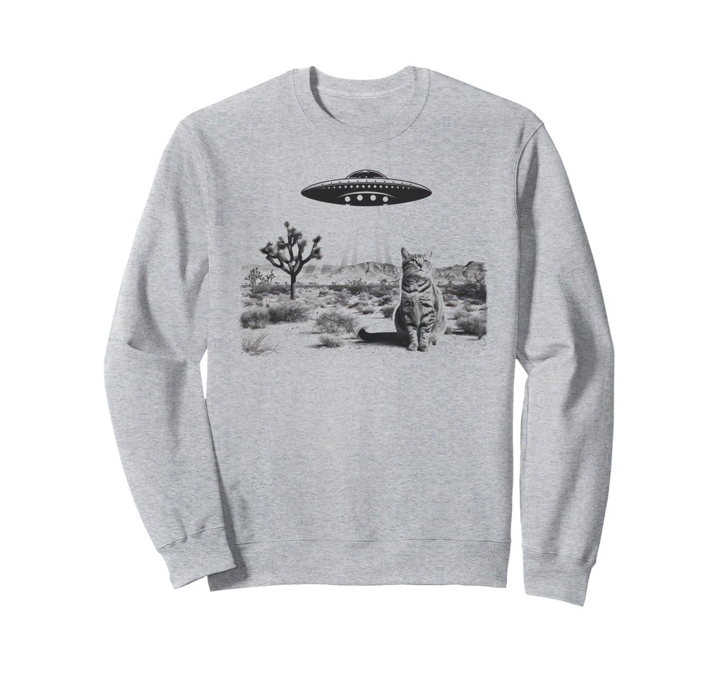 Ufo Cowboy Cat Western Kitten Sweatshirt - Fun Novelty Design Men Women - T-Shirt, Sweatshirt, Hoodie