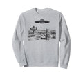 Ufo Cowboy Cat Western Kitten Sweatshirt - Fun Novelty Design Men Women - T-Shirt, Sweatshirt, Hoodie