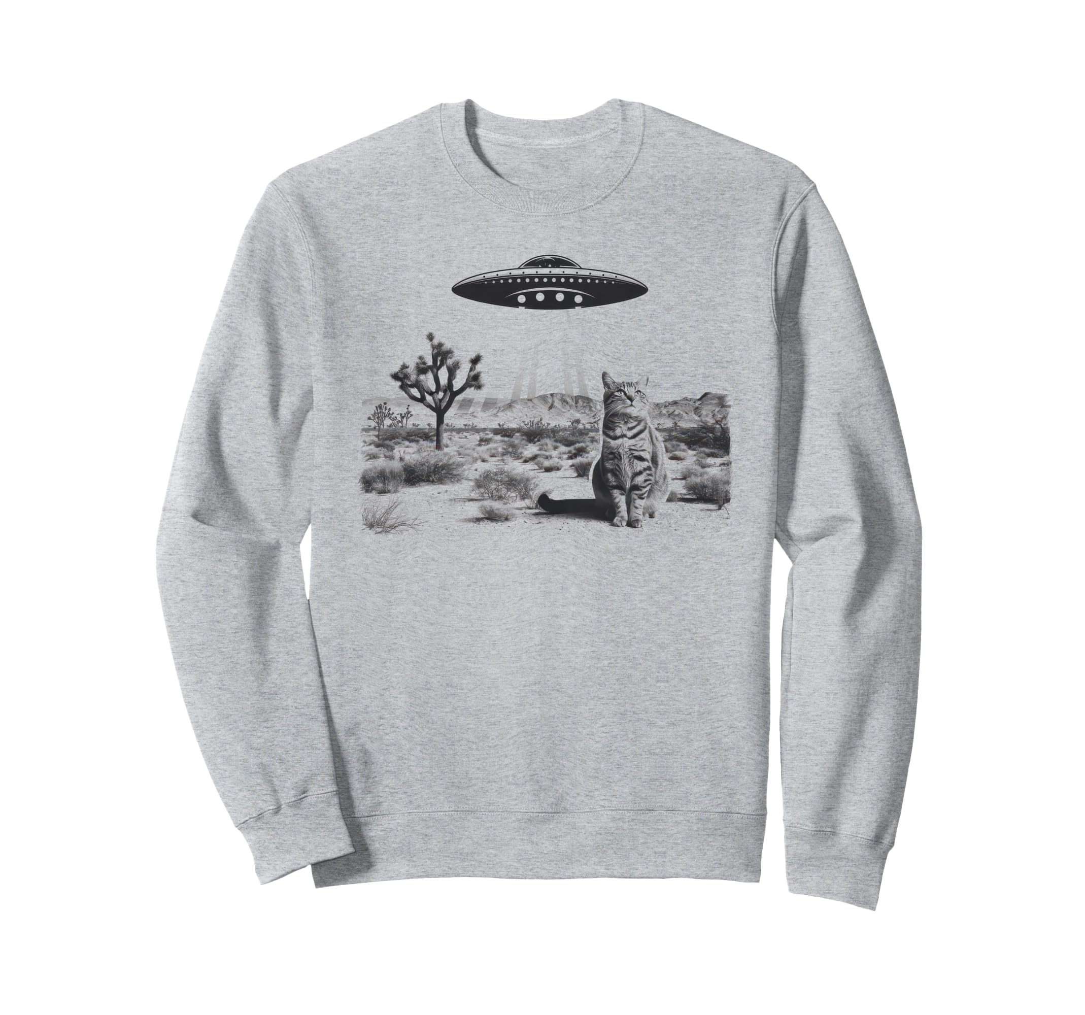 Ufo Cowboy Cat Western Kitten Sweatshirt - Fun Novelty Design Men Women - T-Shirt, Sweatshirt, Hoodie