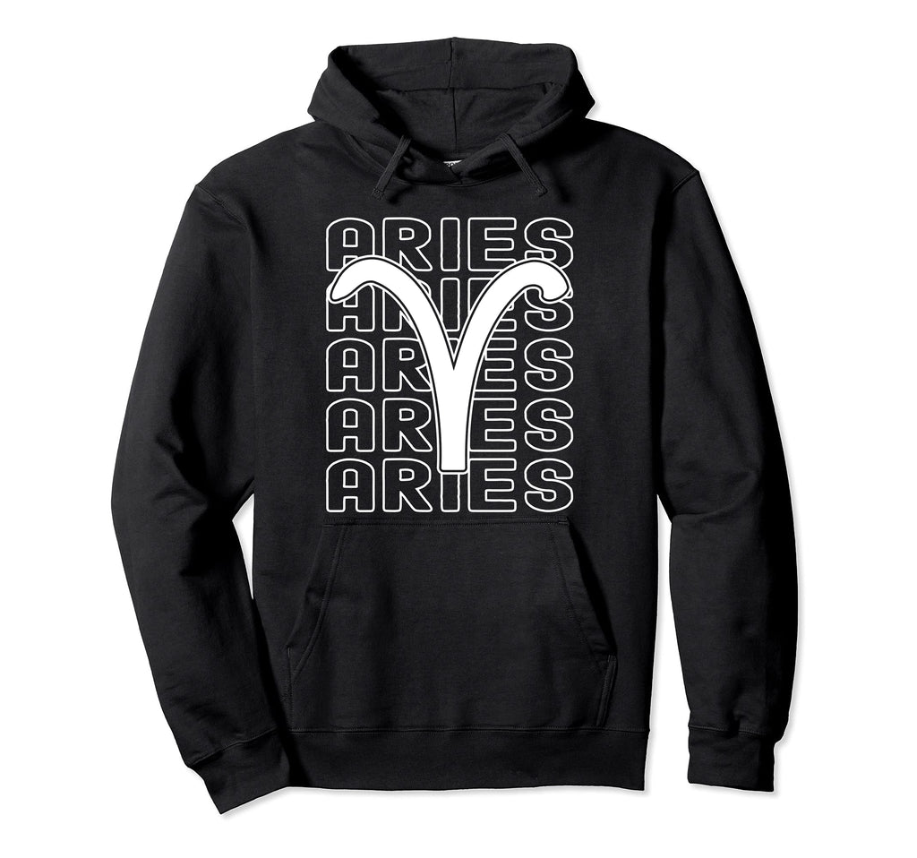 Aries Zodiac Sign Typography Astrology Hoodie - Custom Art Print for Adults - T-Shirt, Sweatshirt, Hoodie