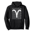 Aries Zodiac Sign Typography Astrology Hoodie - Custom Art Print for Adults - T-Shirt, Sweatshirt, Hoodie