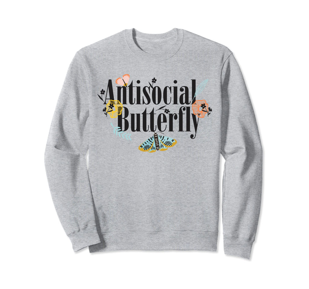 Insect Antisocial Butterfly Sweatshirt - Minimalist Print Unisex - T-Shirt, Sweatshirt, Hoodie