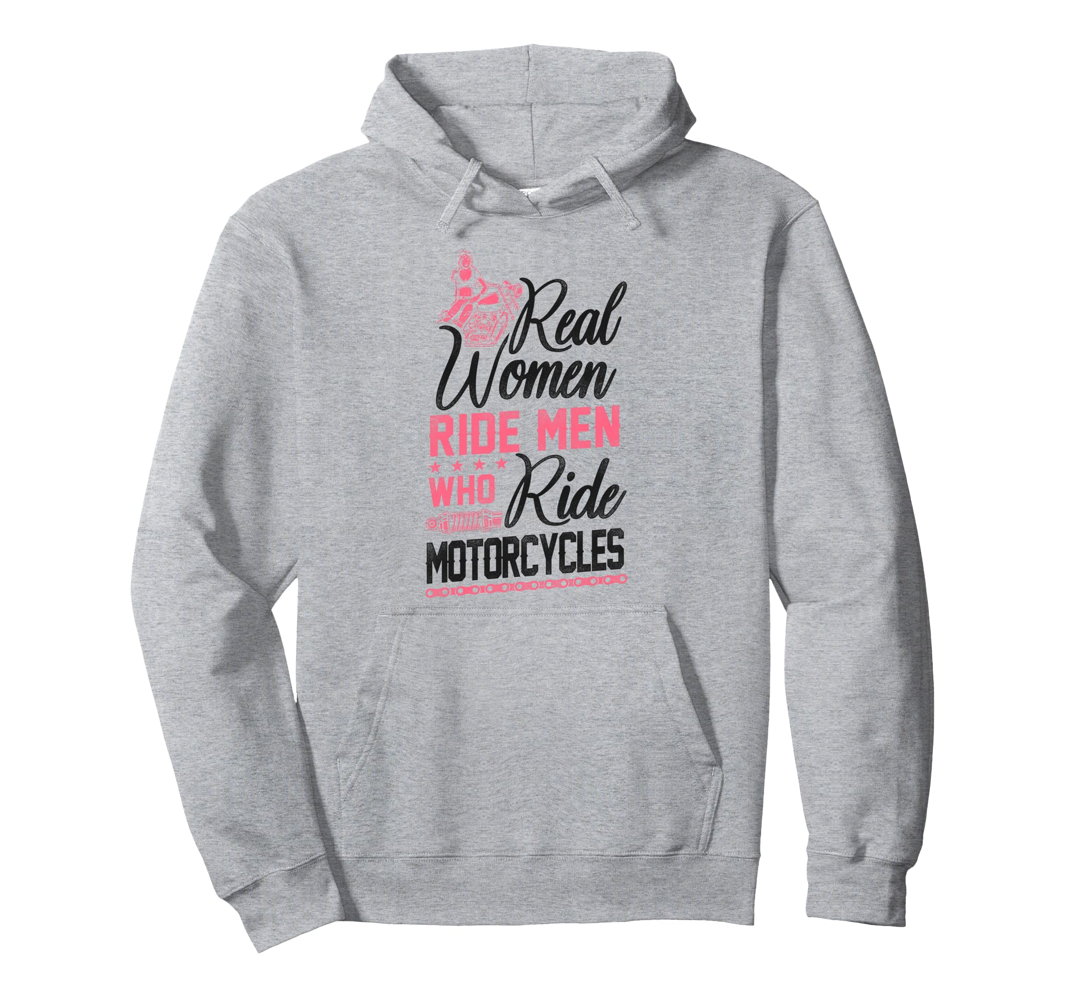 Motorcycle Biker Female Real Ride Who Hoodie - Novelty Apparel for Adults - T-Shirt, Sweatshirt, Hoodie