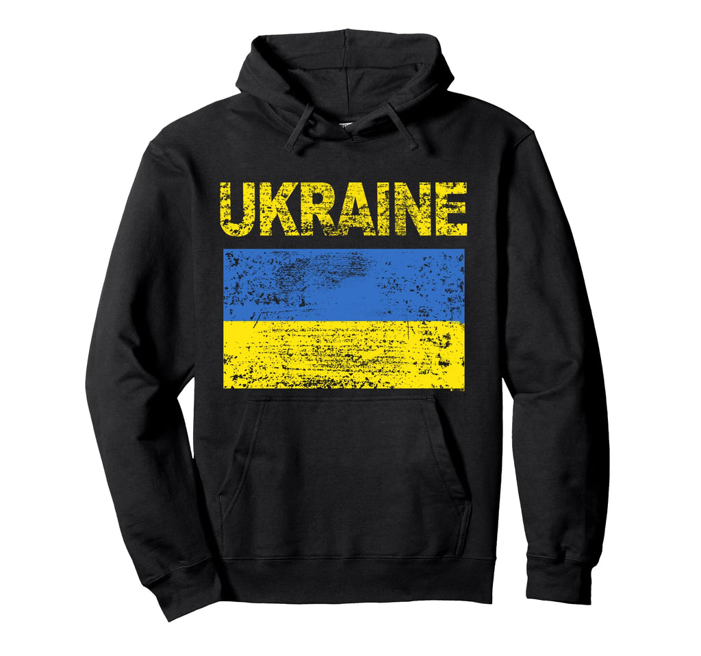 Ukraine Ukrainian Flag Distressed Hoodie - Casual Everyday Wear Men Women - T-Shirt, Sweatshirt, Hoodie
