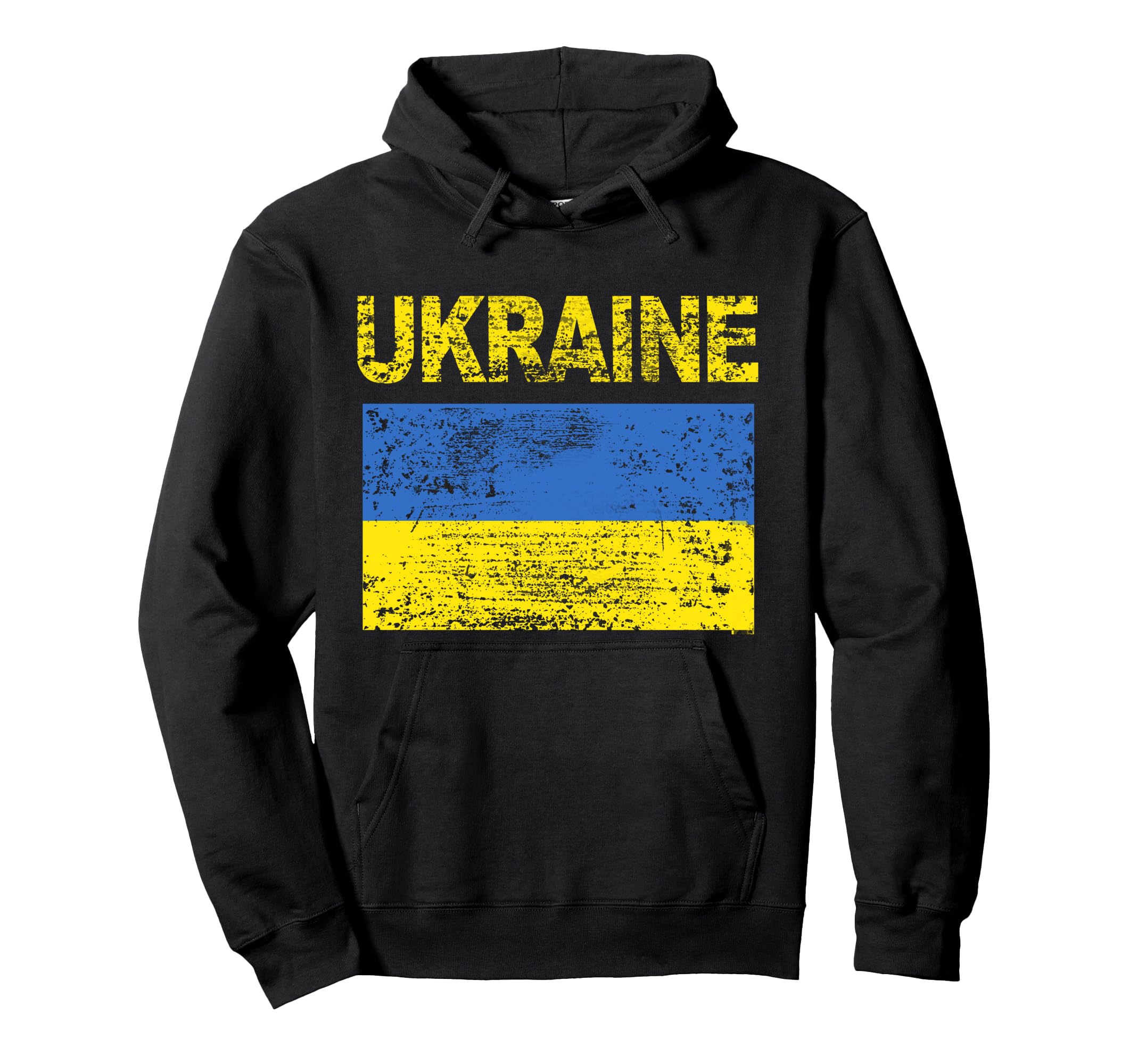 Ukraine Ukrainian Flag Distressed Hoodie - Casual Everyday Wear Men Women - T-Shirt, Sweatshirt, Hoodie