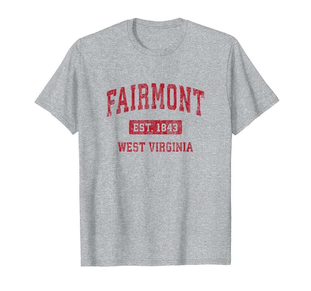Fairmont West Virginia Wv Sports Red T-Shirt - Trendy Graphic Men Women - T-Shirt, Sweatshirt, Hoodie