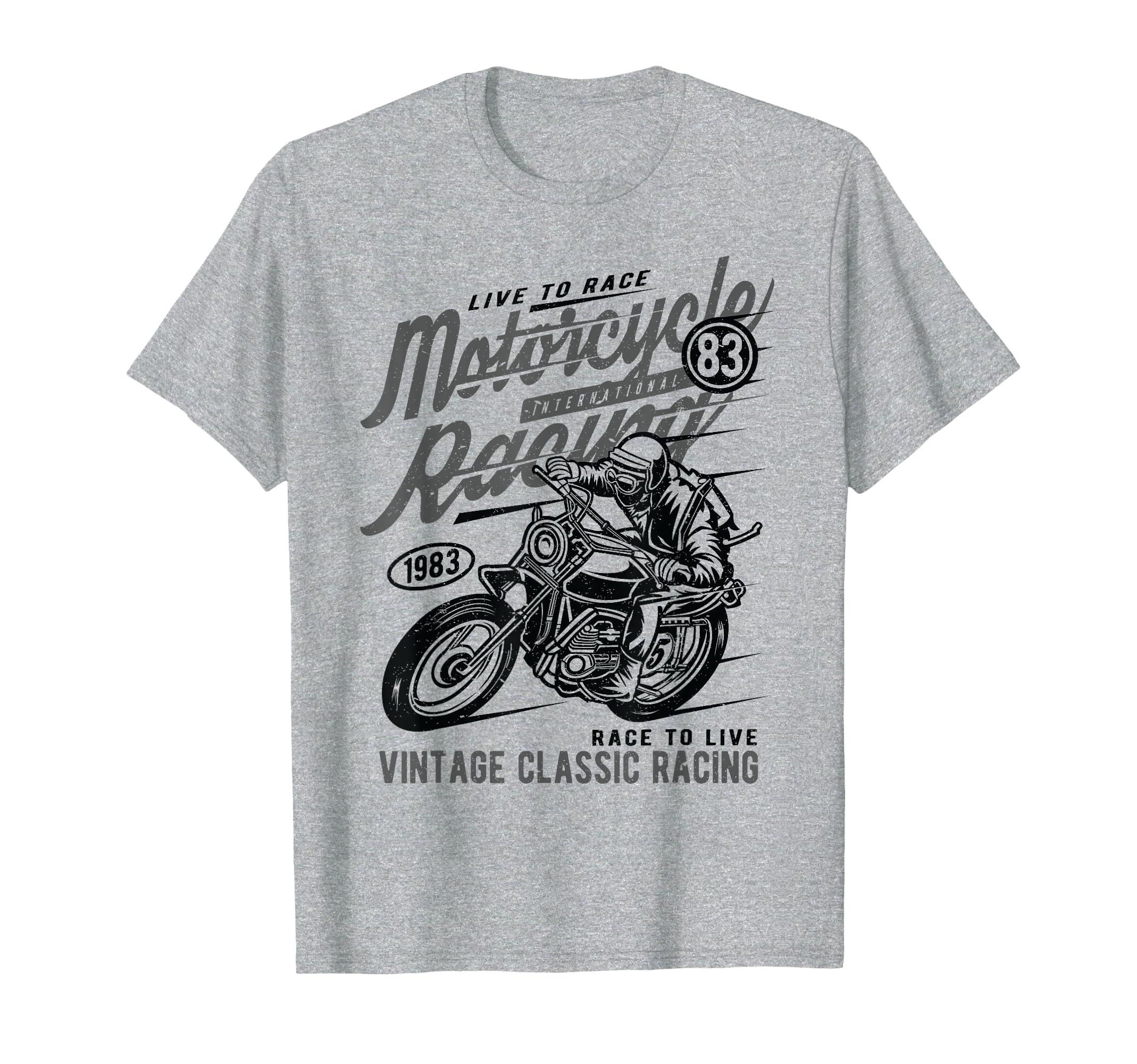 Motorcycle Racing Distressed T-Shirt - Casual Everyday Wear Men Women - T-Shirt, Sweatshirt, Hoodie