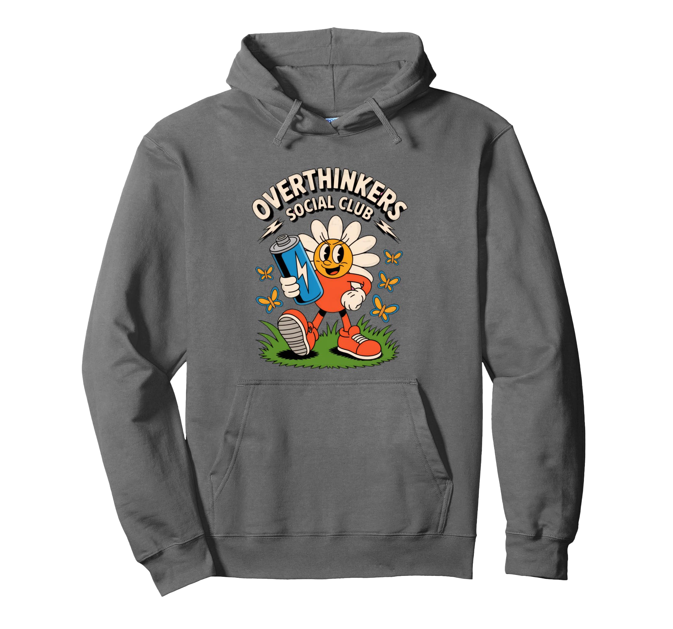 Overthinkers Social Club Fun Hoodie - Fun Novelty Design Men Women - T-Shirt, Sweatshirt, Hoodie
