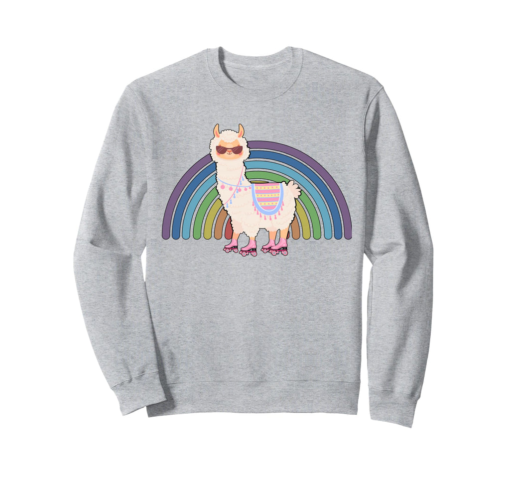 Llama Roller Skate Funny 70S 80S Sweatshirt - Trendy Graphic for Adults - T-Shirt, Sweatshirt, Hoodie